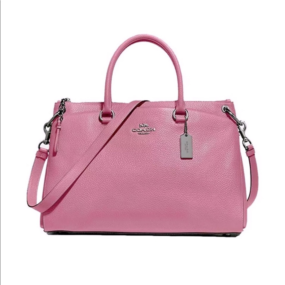 COACH Mia Pink Rose Leather Satchel/Crossbody